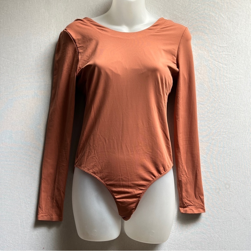 Vaara Molli Rust Long Sleeve Double Lined Dance Workout Bodysuit Small S